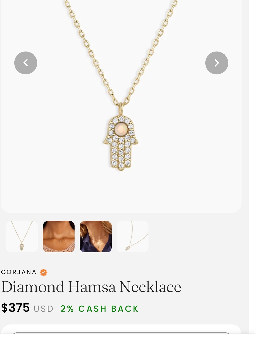 Gorjana Gold Hamsa Pendant Necklace